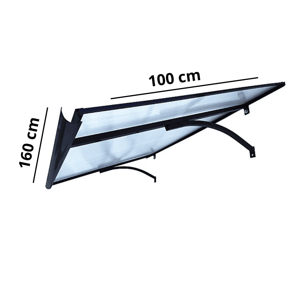marquise auvent 160x100x30cm STARK gris 6mm polycarbonate