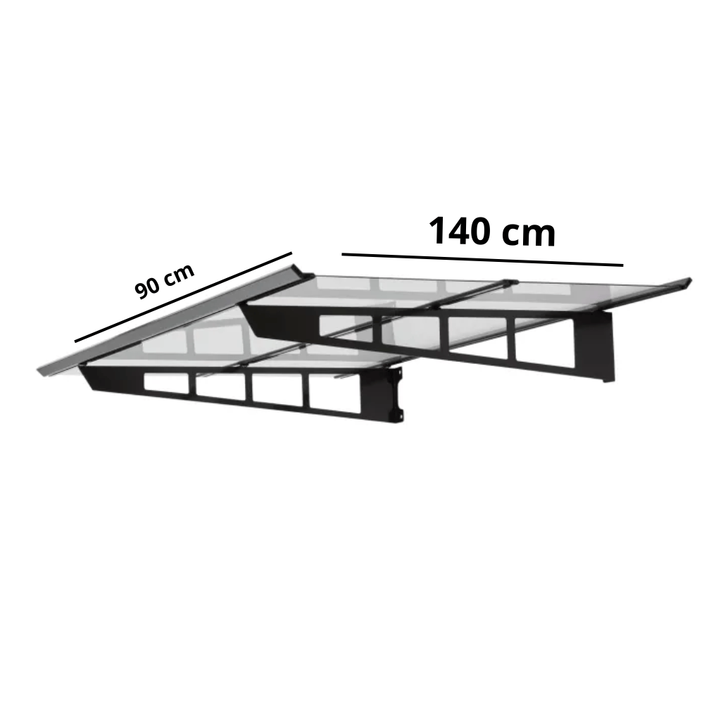 auvent aluminium moderne OSLO 140 x 90 cm acier inoxydable