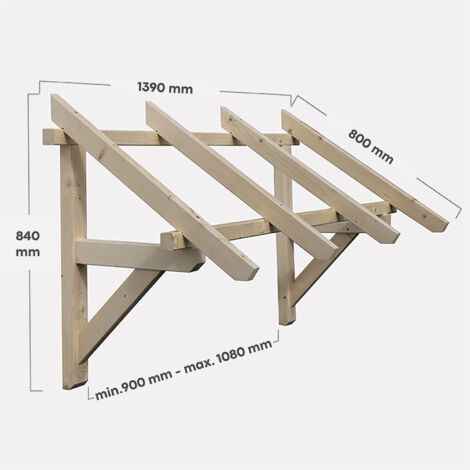 marquise en bois l.139 x H.84 x P.66 cm