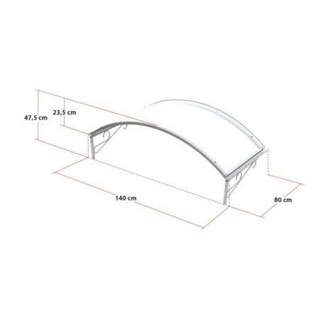 marquise maison l.140 x H.23.5 x P.80 cm