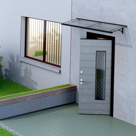 marquise entree ALU anthracite Rumba XL 197x54, polycarbonate cellulaire