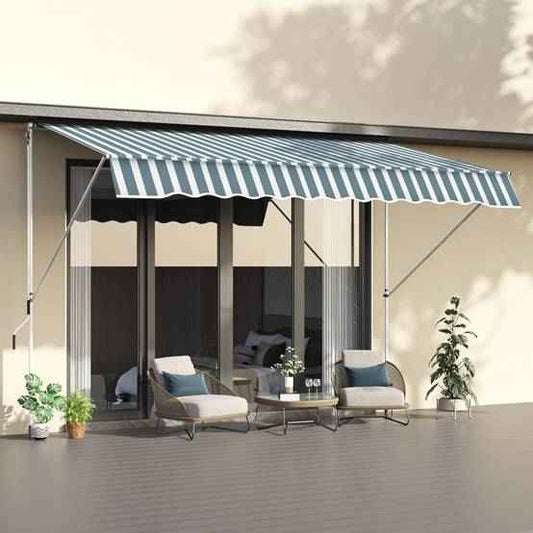 auvent balcon vert blanc 200 à 400cm