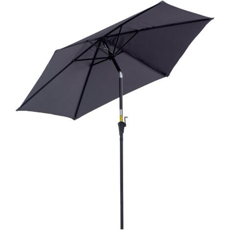 Parasol droit inclinable 2,6m en aluminium démontable – Tissu polyester imperméabilisé 180g/m²