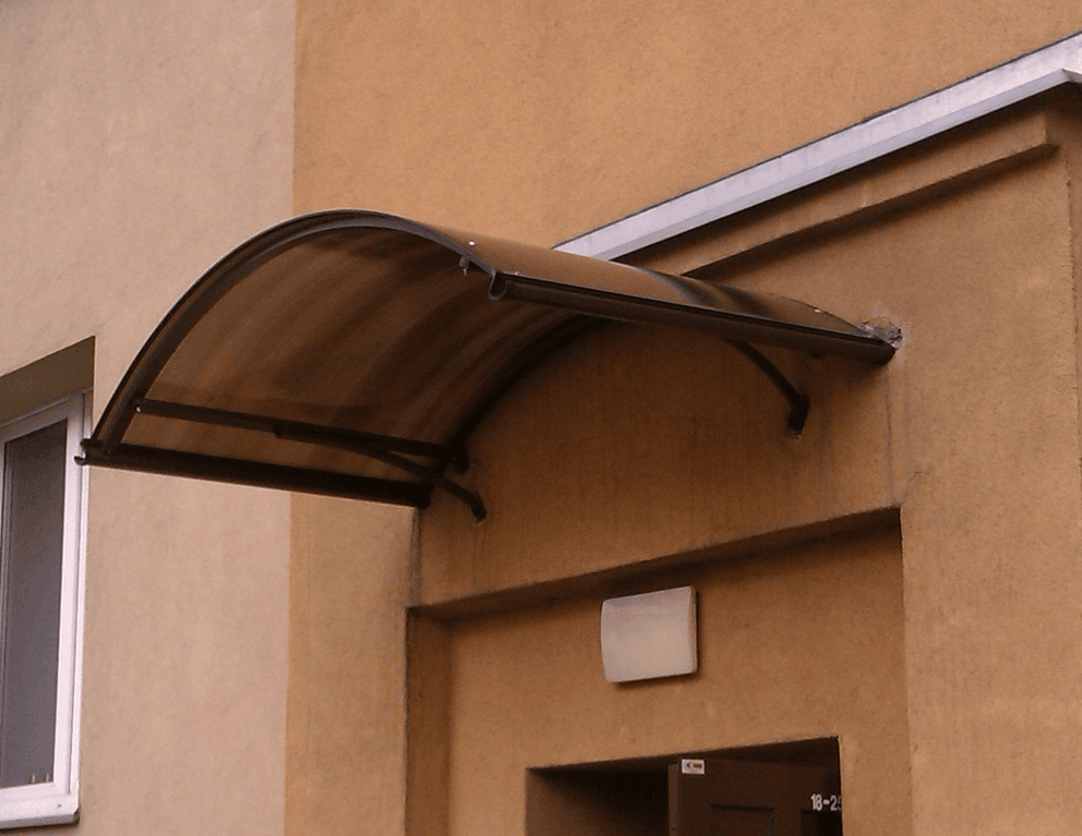marquise maison moderne Aluminium Marquise Arch 90x140 Support marron