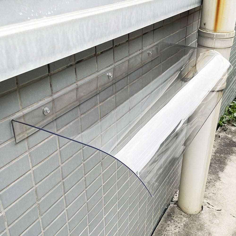 abri de porte marquise 40x40cm transparent en polycarbonate
