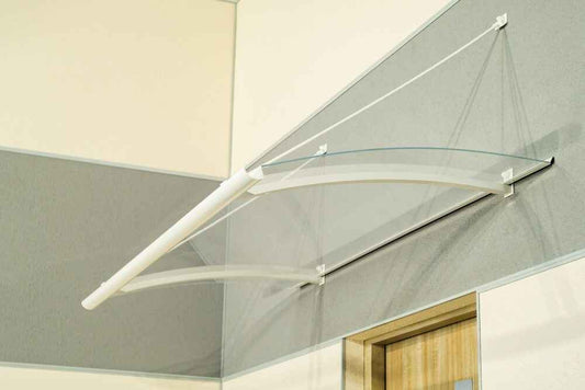 marquise moderne aluminium Quartz 120/160 x 82 cm blanc