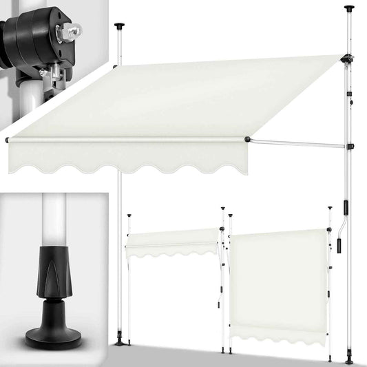auvent terrasse retractable blanc de 200 à 400x120cm