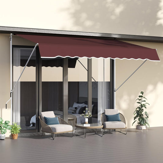 auvent rétractable pour terrasse rouge imperméable 200 à 400x120cm
