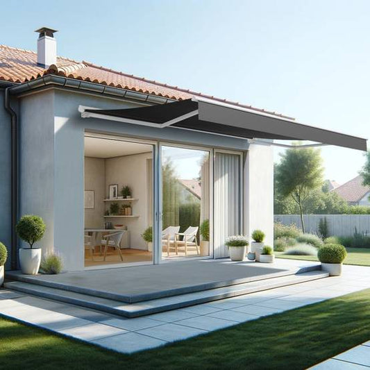 stores bannes manuels sans coffre gris 3 x 2,5 m