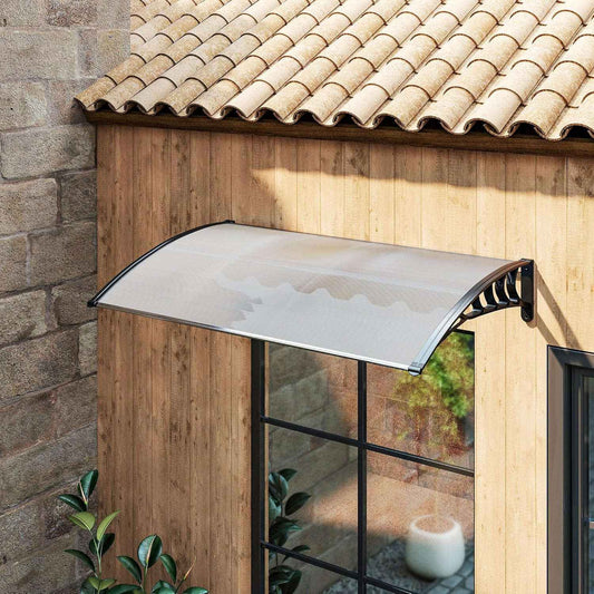 auvent marquise de porte 40x40cm transparent en polycarbonate