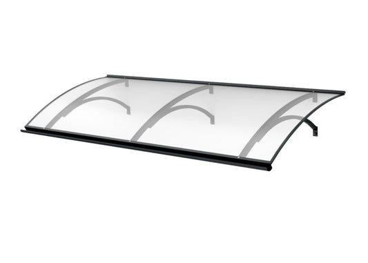 marquise moderne maison ALU blanc Kwarc xl 197x82, plaque acrylique transparente