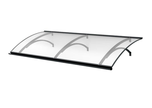 marquise moderne maison ALU blanc Kwarc xl 197x82, plaque acrylique transparente