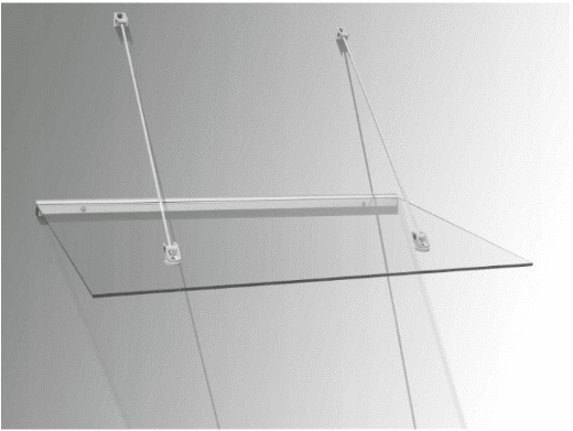 auvent verre Transparent 150x97cm - Pour porte d'entrée