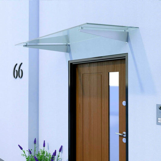 marquise en verre moderne Over supports en inox