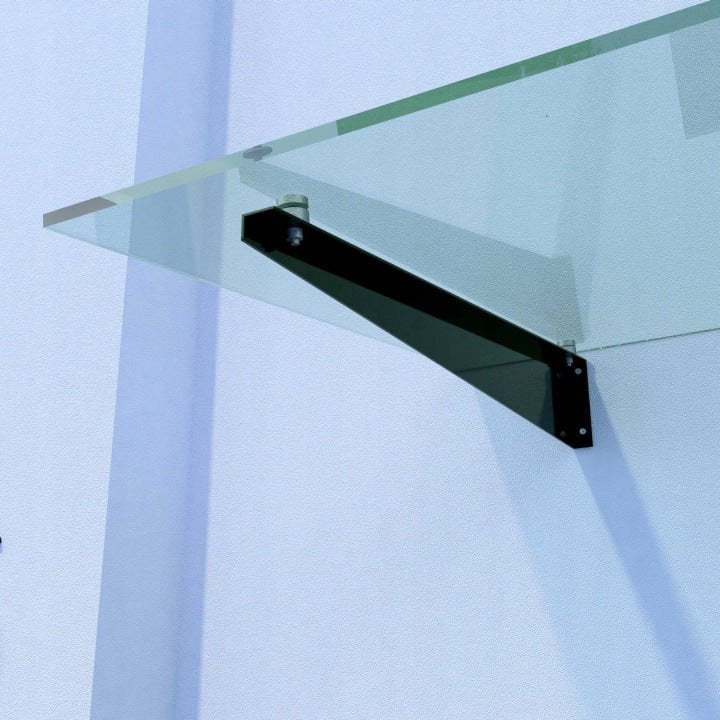 marquise verre armé Over support noir 4 trous de fixations