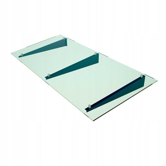 verre armé marquise Over 200x90 cm supports noir en Inox