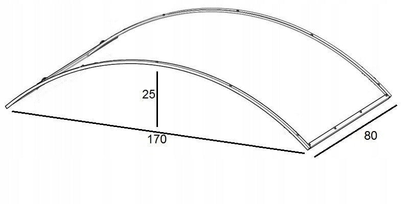 auvent fer forge 170x80x25 cm