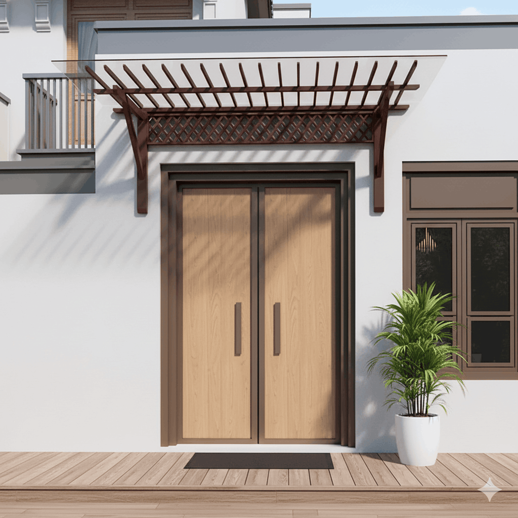 auvent porte de garage 200x70cm