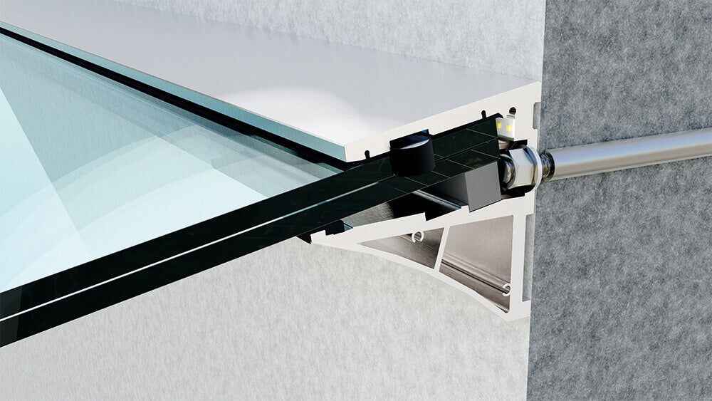 auvent de porte avec led 150x100cm