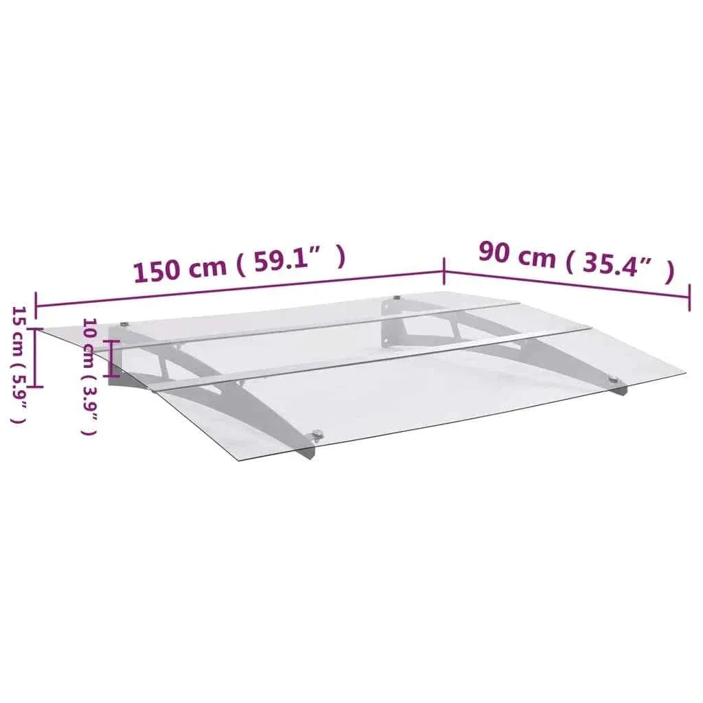auvent de porte avec paroi 150x90cm