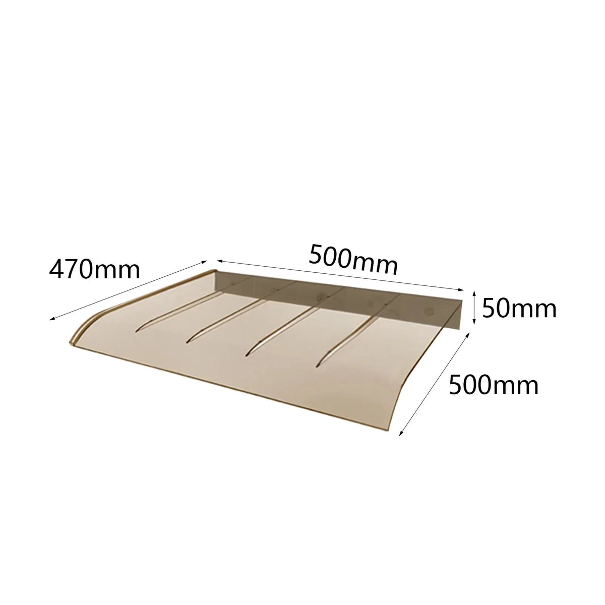 marquise ancienne de porte 50x50cm en polycarbonate brun
