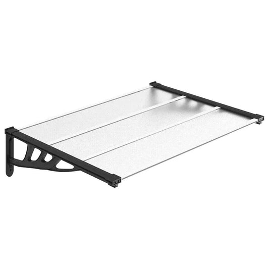 devant de porte marquise 120x90cm transparent en polycarbonate