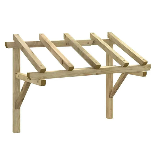 auvent de porte en bois, marquise de porte bois 150x100cm