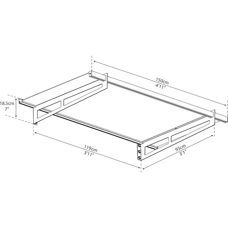 marquise aluminium moderne 150x90cm