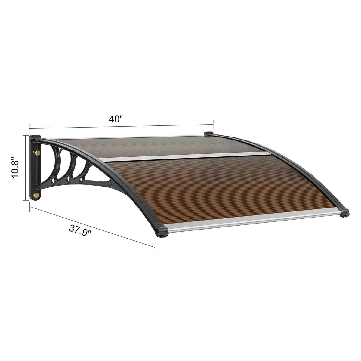 auvent de porte en bois pas cher 40x40cm marron noir en polycarbonate