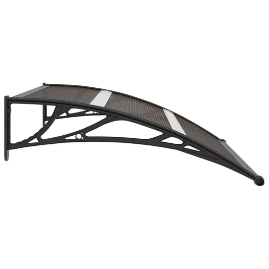 marquise de porte 120x80cm noir en polycarbonate
