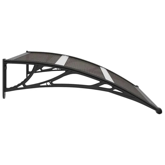 marquise de porte 120x80cm noir en polycarbonate
