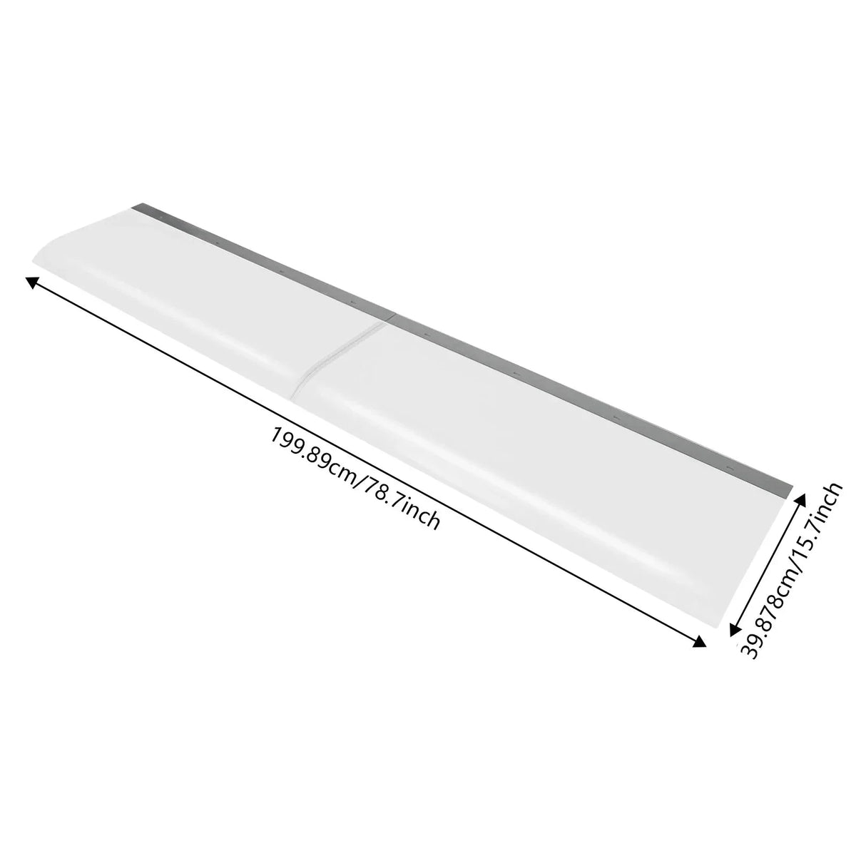 marquise de porte d entree 200x40cm en polyéthylène téréphtalate Transparente