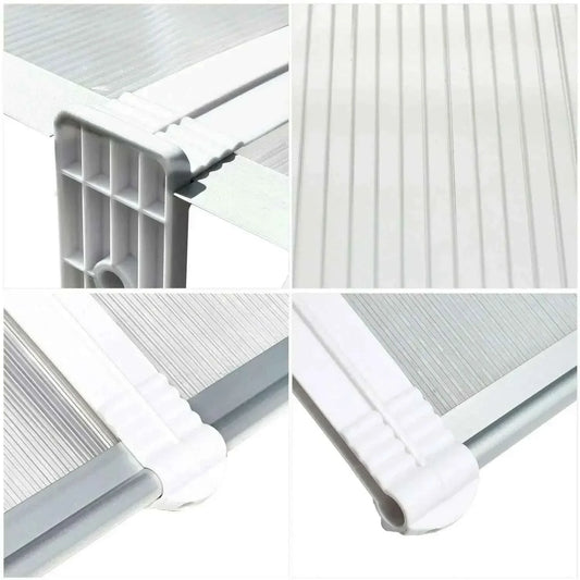 marquise pour dessus de porte 120x75cm transparent en polycarbonate