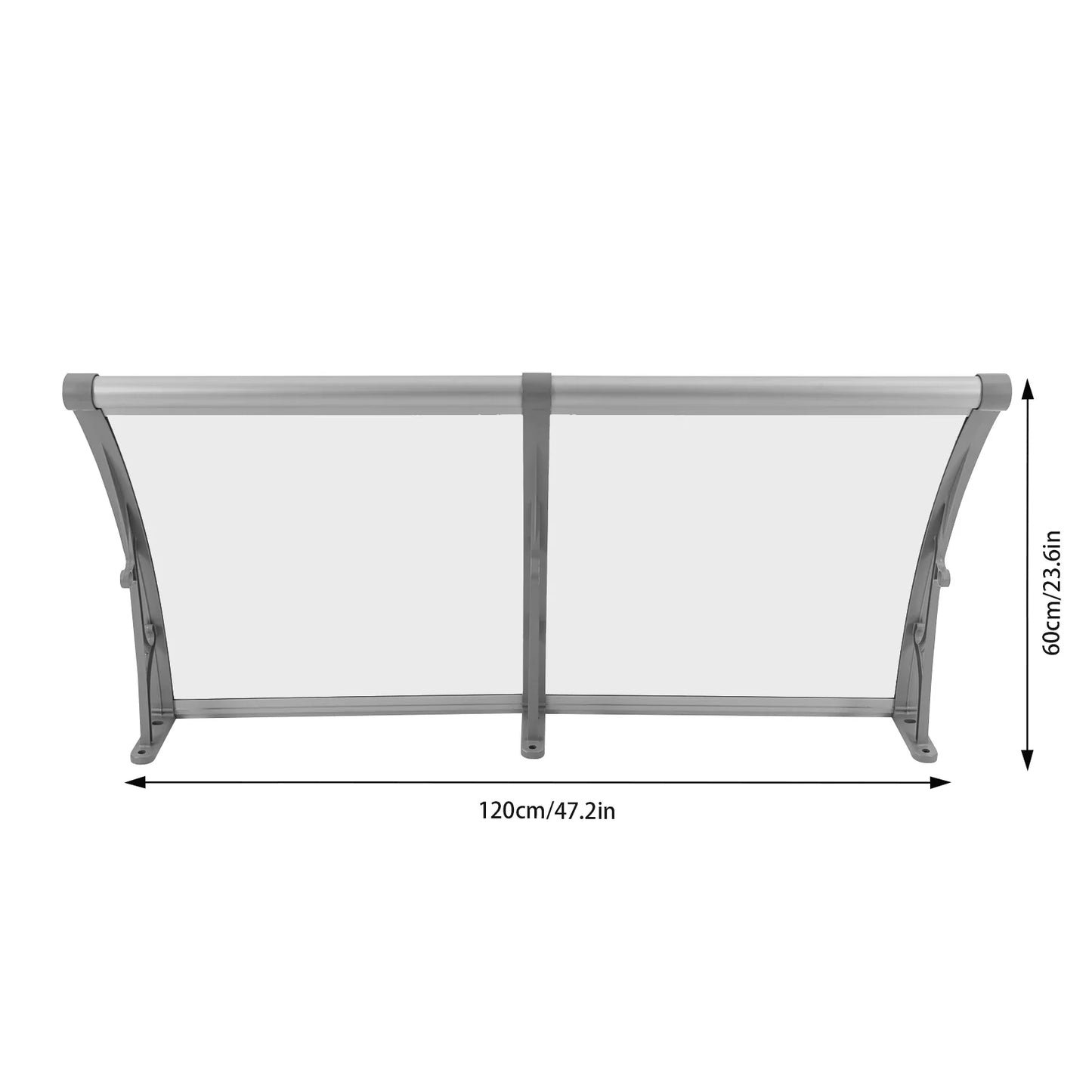 auvents de porte, auvent marquise de porte 120 x 60 cm transparent en polycarbonate