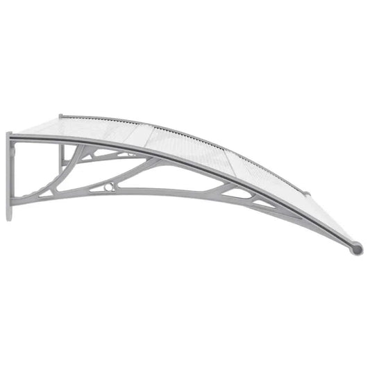 dessus de porte marquise 120x100cm transparent en polycarbonate