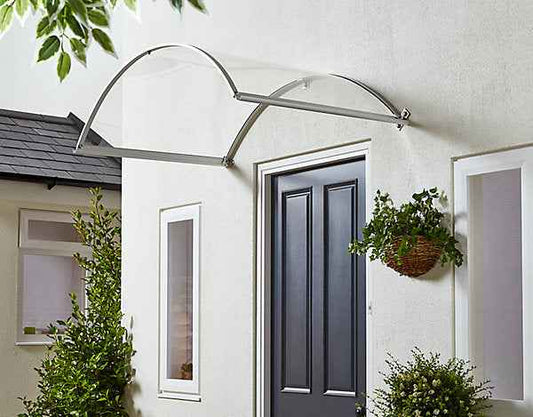 marquise sur porte 160 x 90 cm - Verre Polycarbonate Transparent