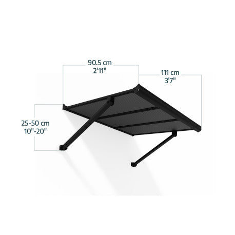 marquise aluminium moderne 111x90 cm