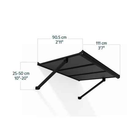 marquise aluminium moderne 111x90 cm
