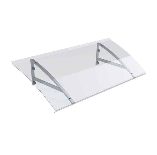 marquise moderne alu Arct anthracite bleu 102x44, polycarbonate solide