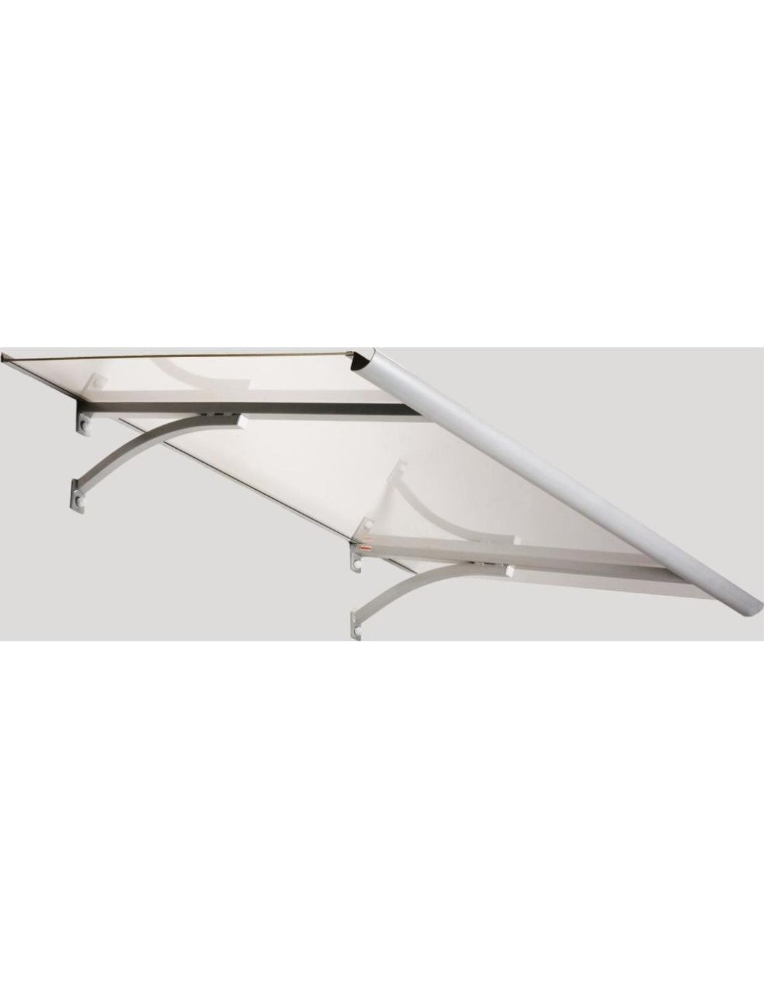marquise de porte d'entrée STARK gris ondulé, 160x100x30cm 6mm polycarbonate