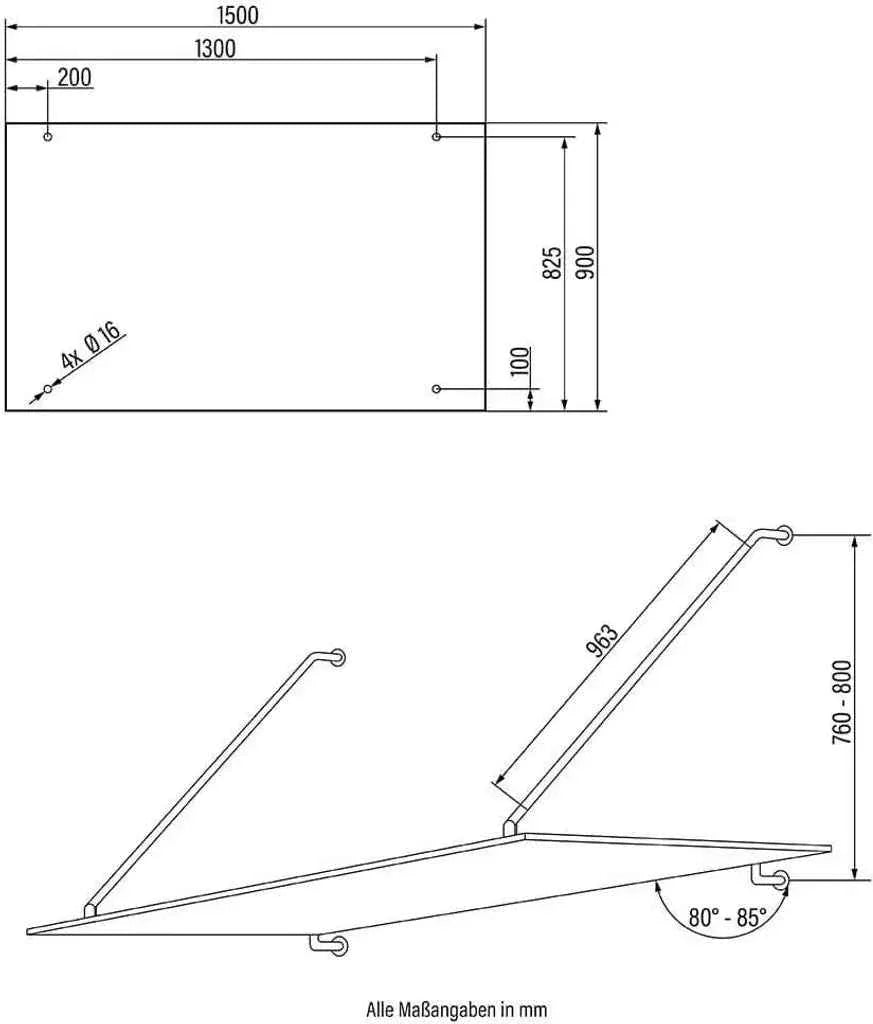 marquise aluminium et verre HOME - 150 x 90 cm