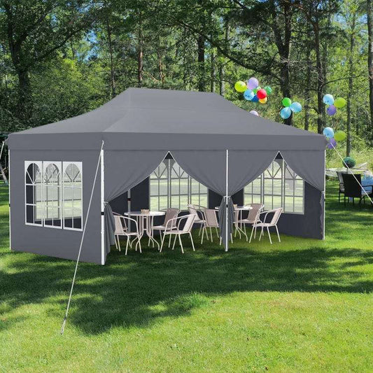 Tonnelle de Jardin 3x6M avec 6 Parois Latérales Amovibles