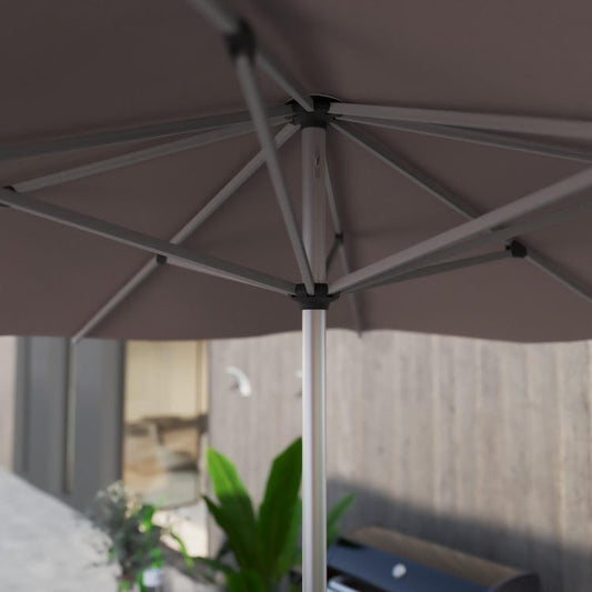 Parasol droit carré taupe L.285 x l.285 cm