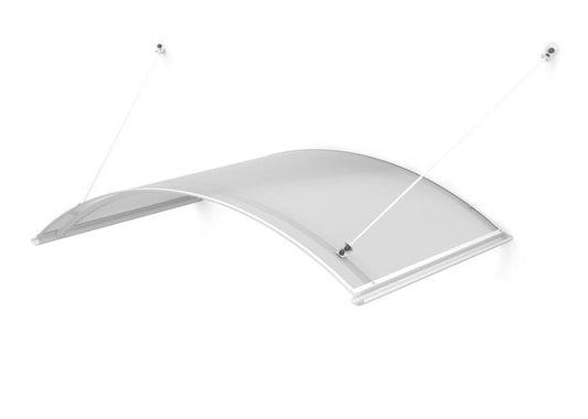 marquise alu KA102 158x90 blanc, polycarbonate cellulaire