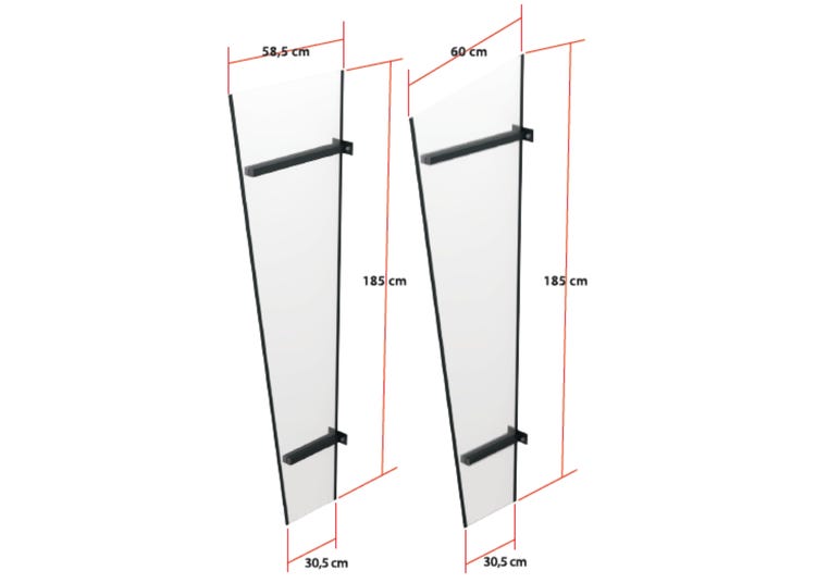 paroi latérale auvent en polycarbonate cellulaire ALU blanc 185x58,5x30,5