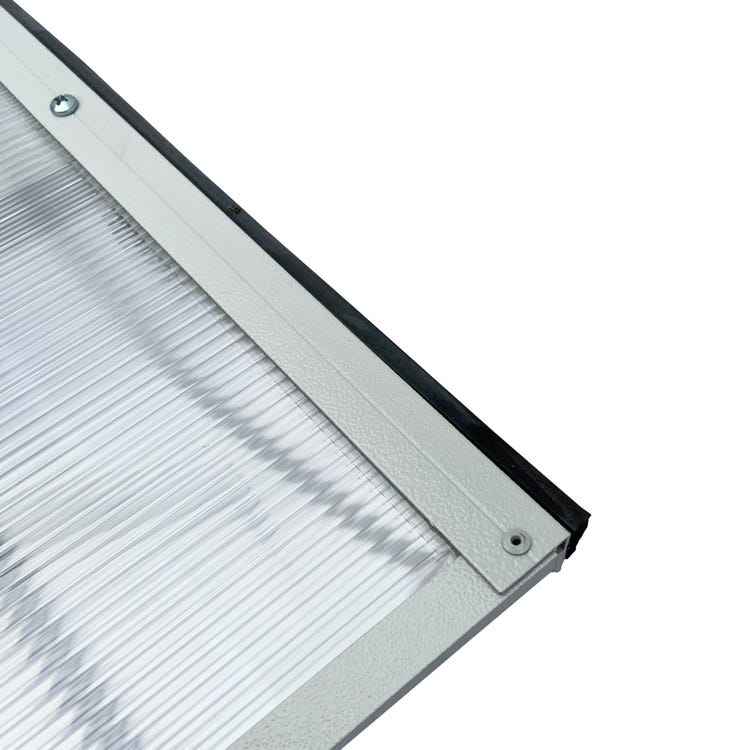 marquise de porte aluminium STARK gris, 160x100x25cm 6mm polycarbonate