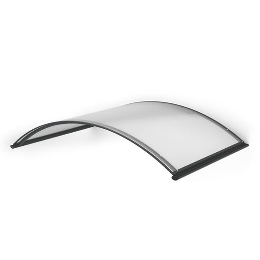 marquise alu moderne alu anthracite arcus, l.130 x H.22 x P.70 cm
