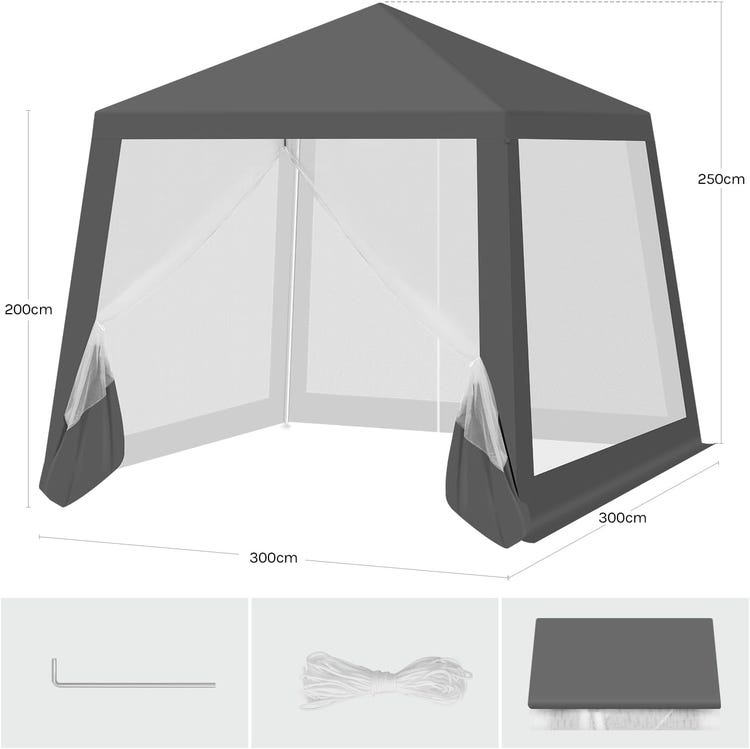 Tonnelle de Jardin Extérieur 3x3m