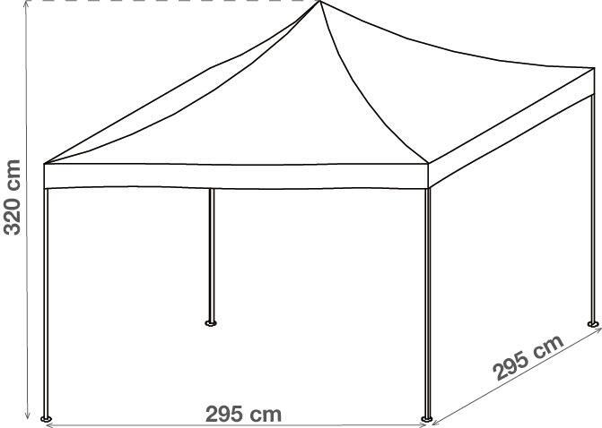Tonnelle pliable acier blanc, 8.8 m²