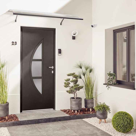Marquise aluminium 160x85 cm – auvent courbé avec polycarbonate UV